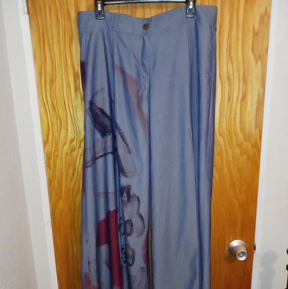 Bracho+Bosch Palazzo Pants 14- Art to Wear - Geografias Traviesas- Wide Leg - Picture 2 of 6